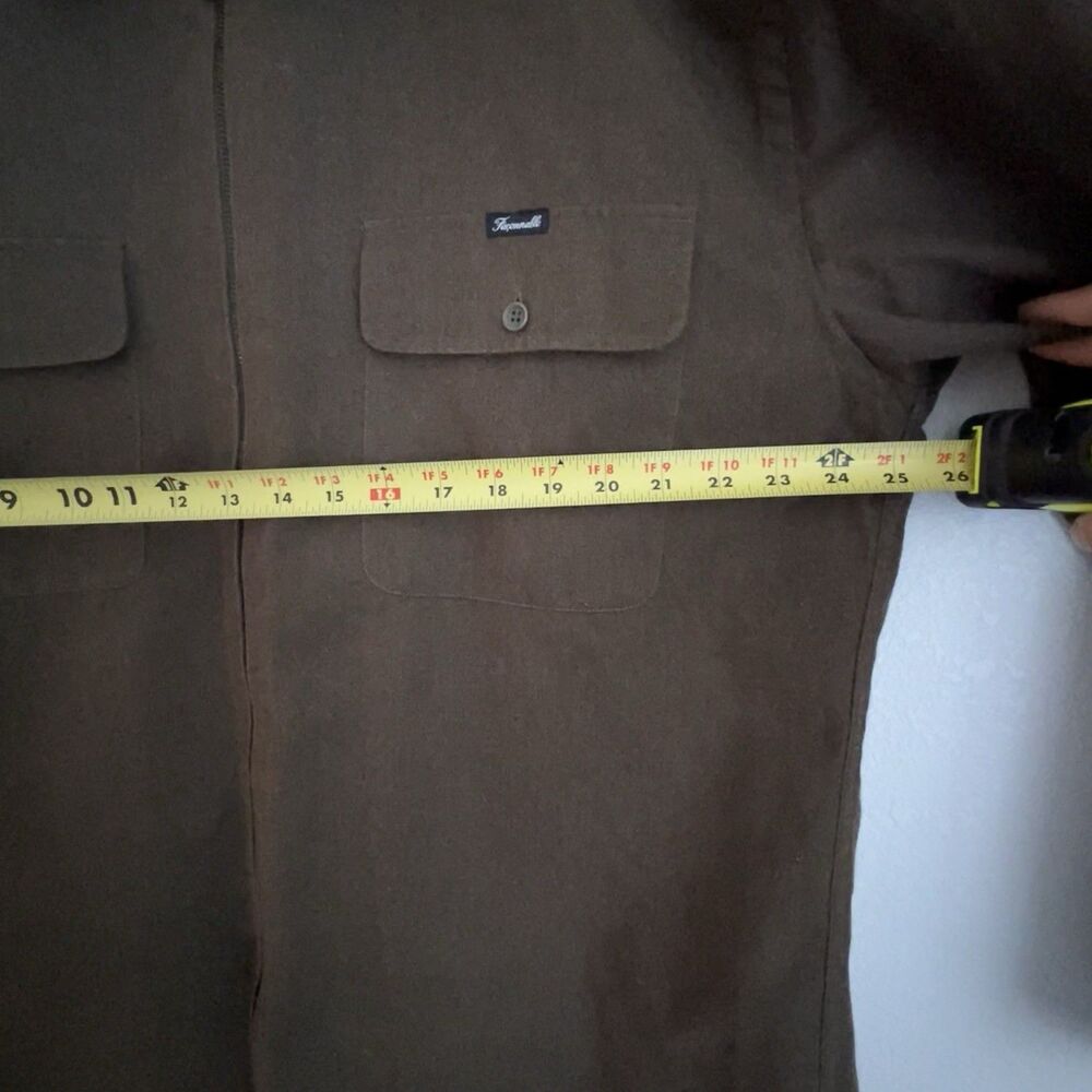 Faconnable dark brown cotton military style shacket Size L - Picture 7 of 7